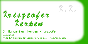 krisztofer kerpen business card